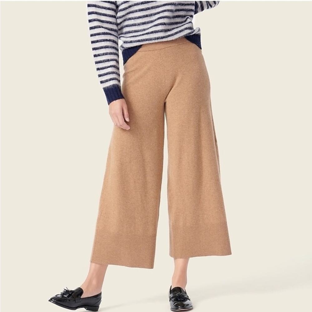 NWT J. Crew Wide Leg Cropped Sweatpant pants in Featherweight Cashmere Size L